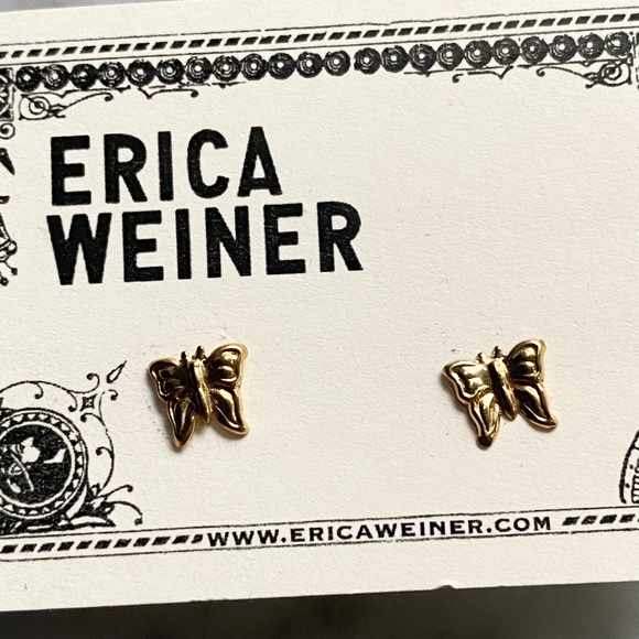 Erica Weiner Tiny Butterfly Post Earrings NWOT - Picture 3 of 4